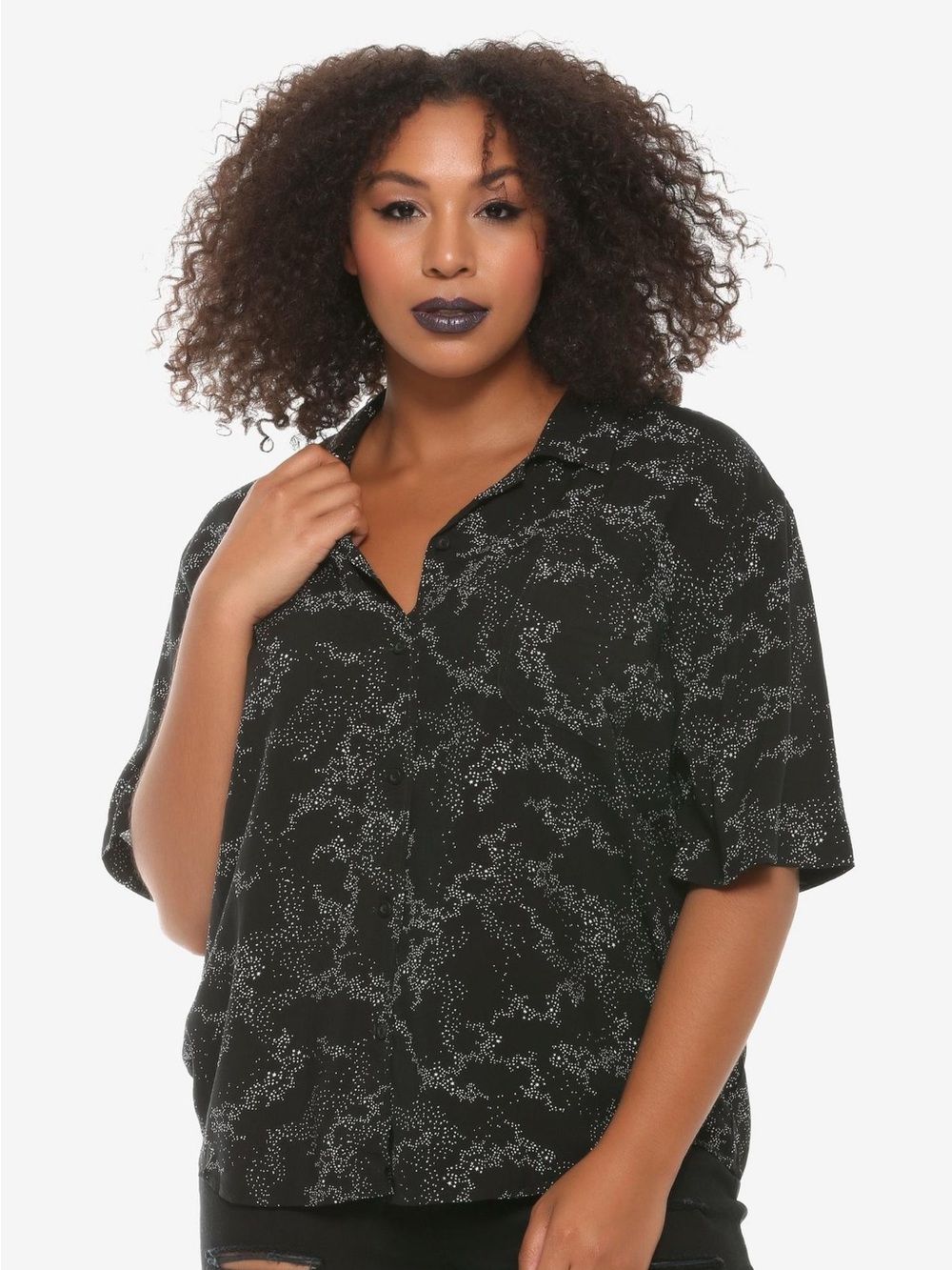 Hot Topic Constellation Woven Button-Up